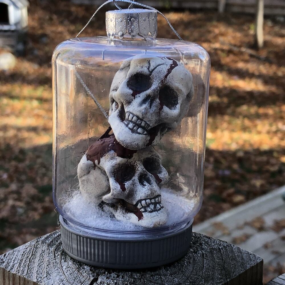 OOAK Creepy Odd Horror Skeleton Skull Head Scary Christmas Decor Tree Ornament